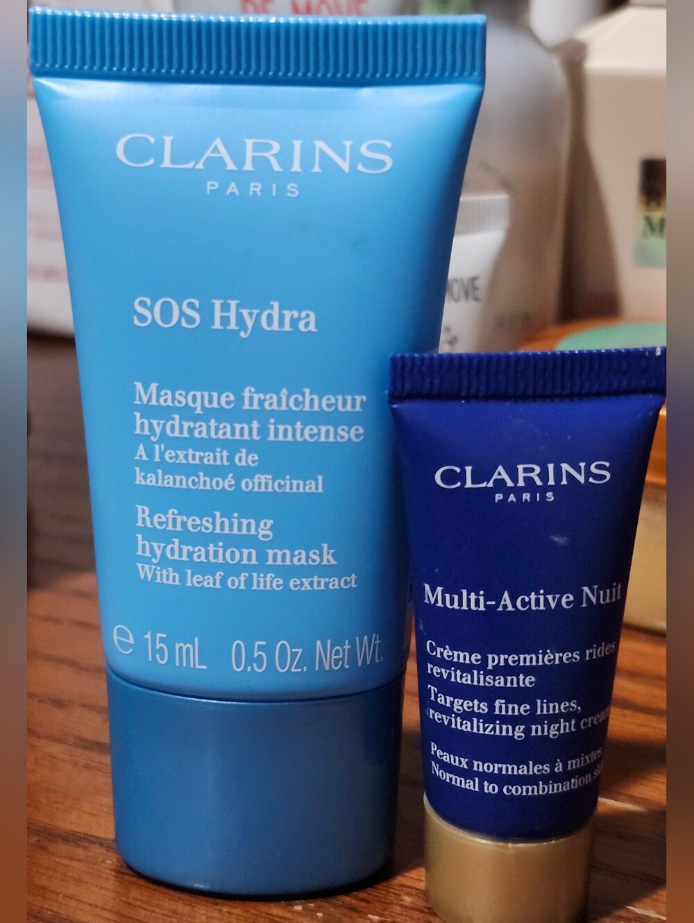 Clarins SOS Hydra Refresing Hydration Mask & Multi-Active Nuit